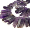 Amethyst Beads  | Graduated  Freeform Flat Stick Shaped Beads | High Quality Amethyst | Loose Gemstone Beads