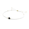 Cord Bracelet | Corded Sliding Bracelet with Gemstone Focal Piece | Lapis Green Onyx Black Agate White Agate Blue Jade Bracelet