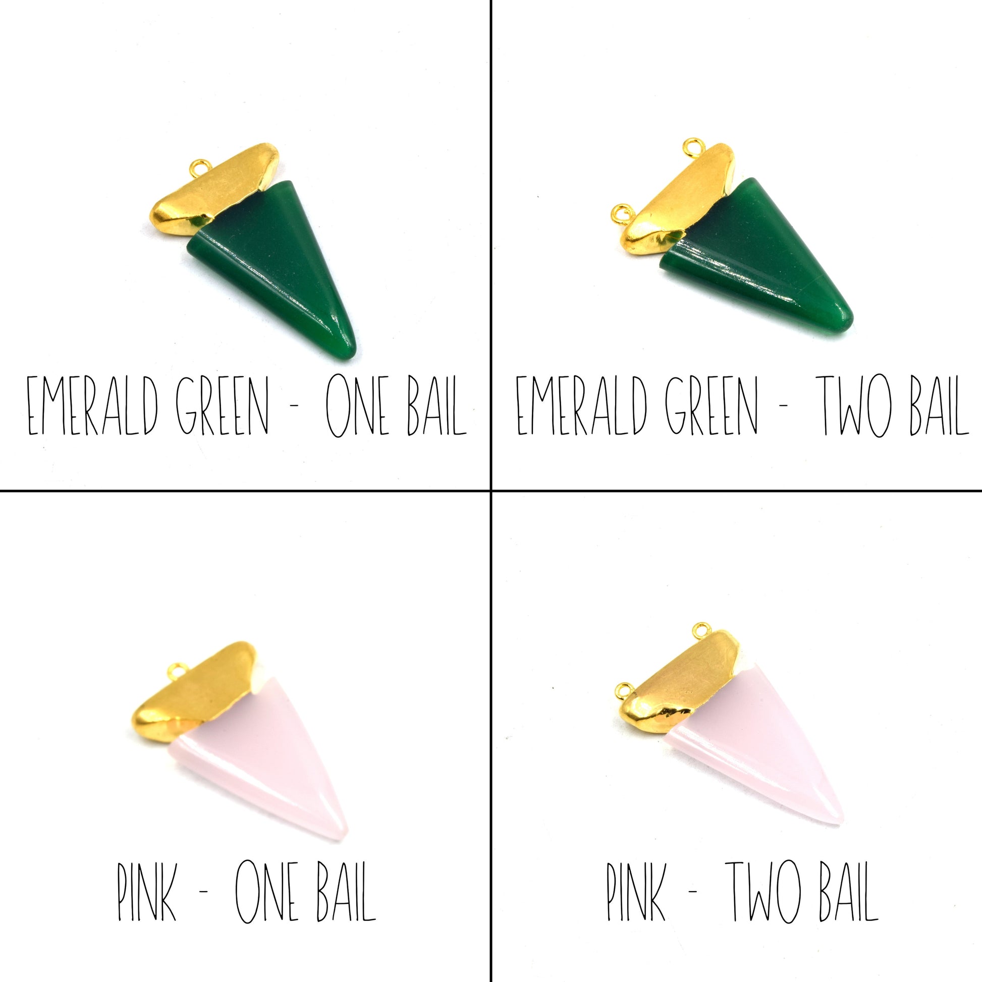 Gemstone Pendant | Gold Electroplated Arrowhead Chalcedony Pendants | Two Bail Styles Available | Limited Quantities Available