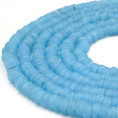 Glass Heishi Beads | Recycled Glass Heishi Shaped Beads | Sea Glass Disc Beads | White Brown Orange Yellow Green Blue | Large Hole Beads