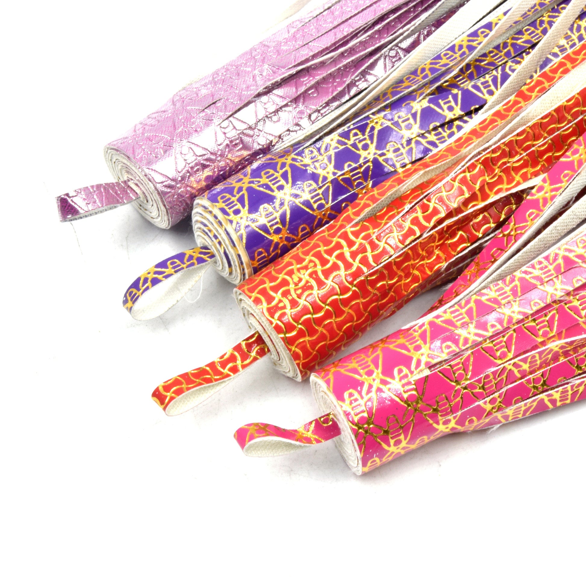 Tassels | 4.25 Inch Patterned Vinyl Tassel Pendant with 1/2 inch Loop | Metallic Tassels | Handmade Tassel