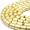 Copper Beads | Gold Brushed Tube Metal Beads - 8mm x 9mm Available