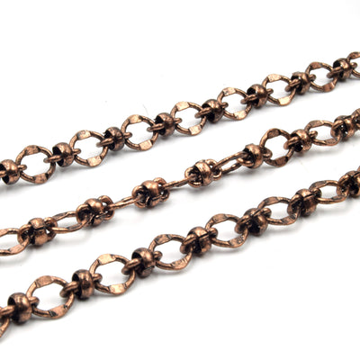 Copper Link Chain | 7mm  x 8mm Oval Link Chain | Gold Silver Bronze Available | Sold by the foot