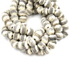 Bone Beads | Carved Ox Bone Rondelle Beads | White Slash Carved Bone Beads |  10mm 12mm 14mm Available