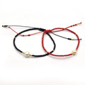 Cord Bracelet | Corded Sliding Bracelet with Pearl | Red and Black Available