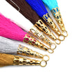 Tassel Pendant | 2.25 Inch Tassel with Gold Filigree Cap Silk Threaded Tassel | White, Pink, Blue, Brown, Gray Tassels