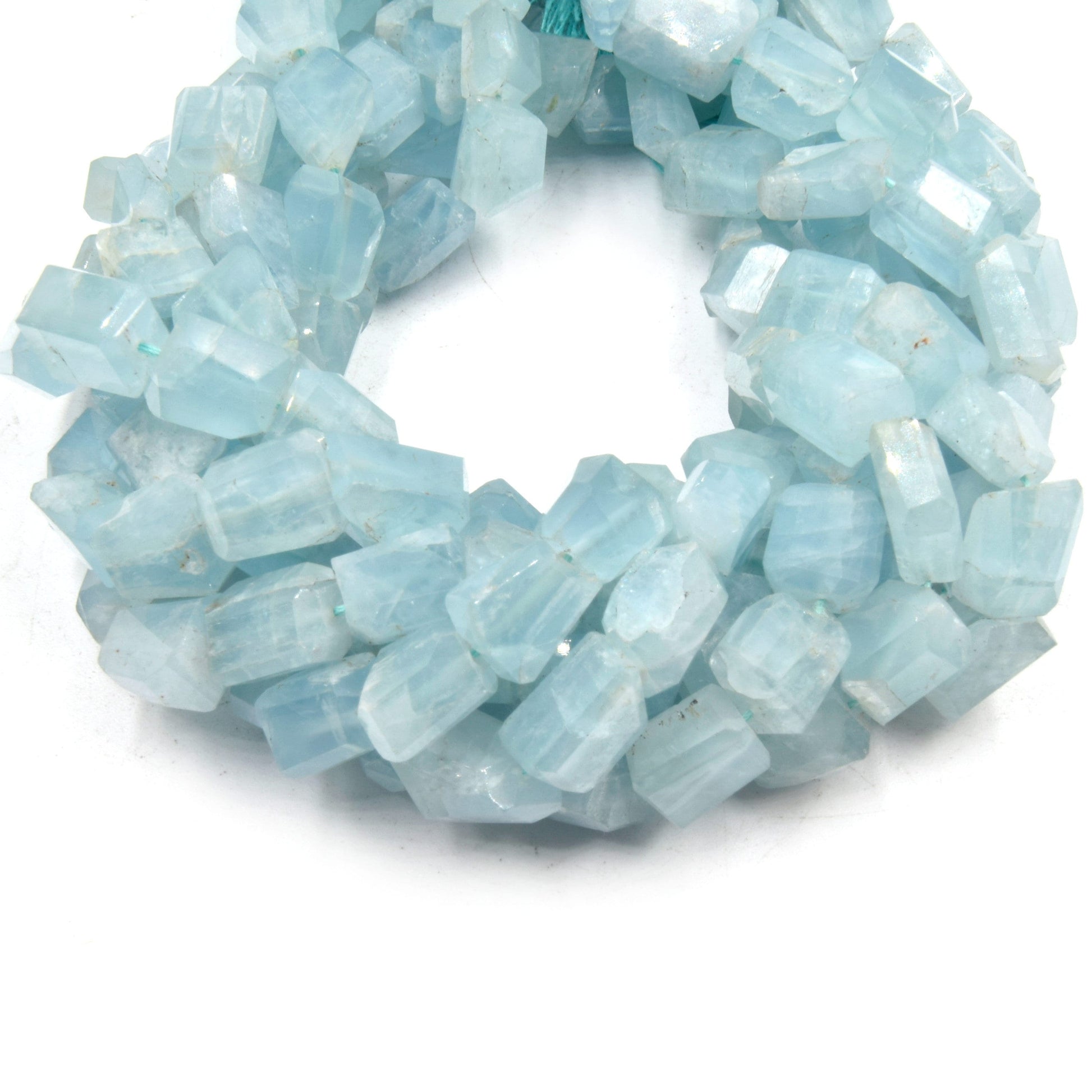 Aquamarine Beads | Faceted Aquamarine Tumble Shape Beads | Natural Semi-Precious Gemstone