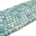 Amazonite Beads | Matte Blue Green Peruvian Amazonite Round Natural Gemstone Beads - 6mm 8mm 10mm Available
