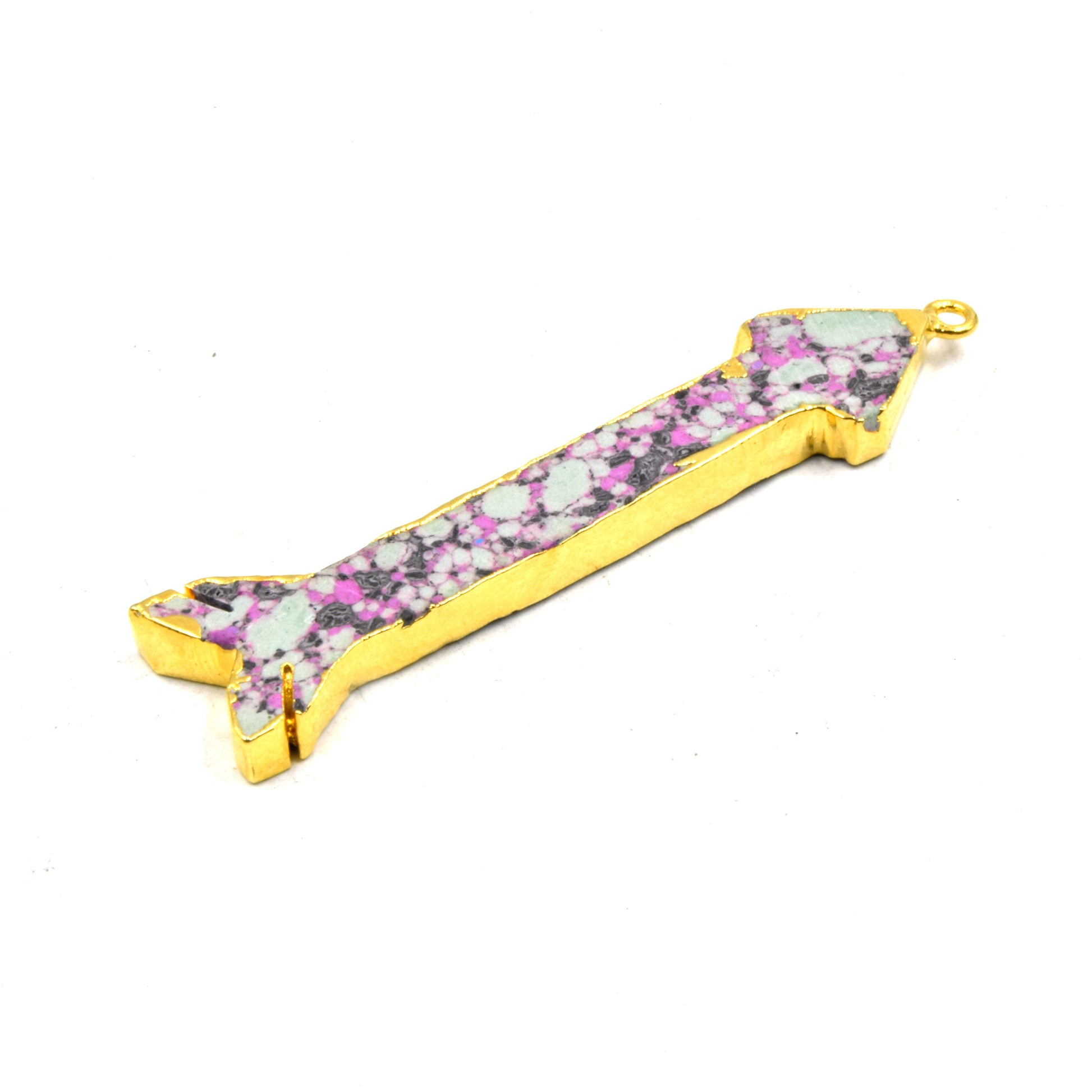 Arrow Pendants | Gold Electroplated Faux Stone Pendants | Limited Quantities Available