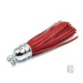 Leather Tassel | 3.5 inch Genuine Leather Silver Bullet Capped Tassel Pendant with Attached Ring | Pink Nude Tan Red Yellow Pendants