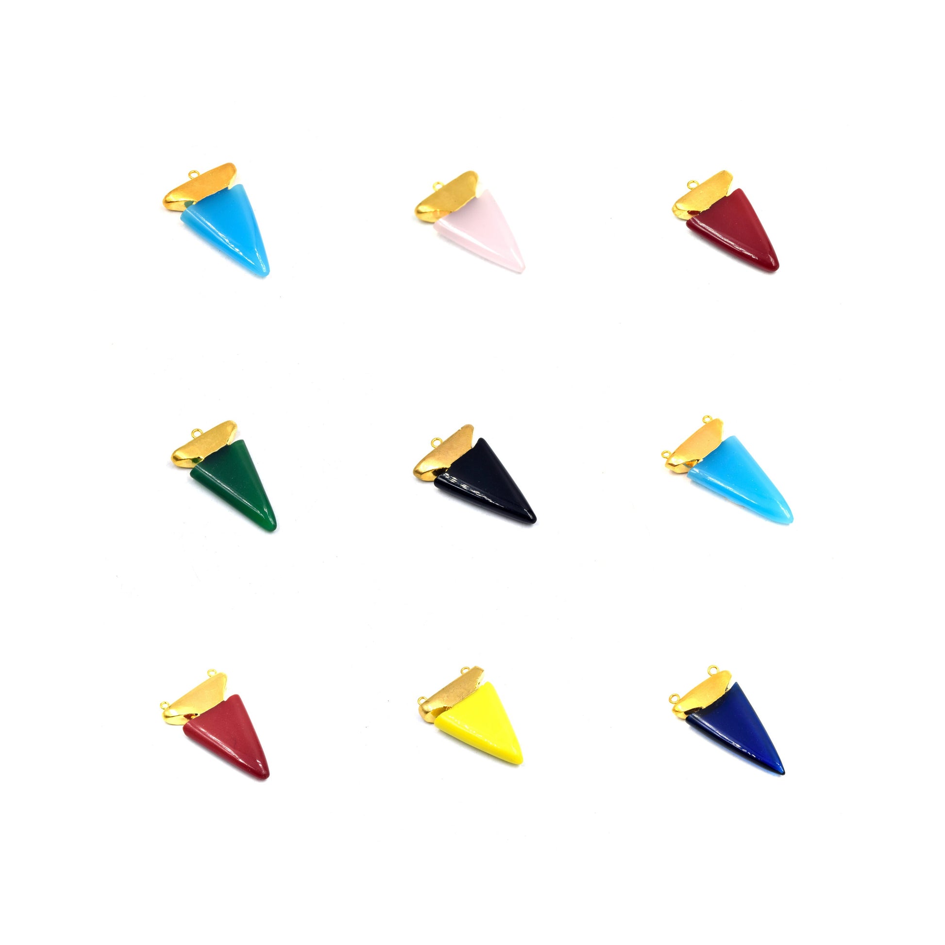Gemstone Pendant | Gold Electroplated Arrowhead Chalcedony Pendants | Two Bail Styles Available | Limited Quantities Available