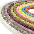 Glass Heishi Beads | Recycled Glass Heishi Shaped Beads | Sea Glass Disc Beads | White Brown Orange Yellow Green Pink Blue Mauve