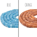 Glass Heishi Beads | Recycled Glass Heishi Shaped Beads | Sea Glass Disc Beads | White Brown Orange Yellow Green Pink Blue Mauve