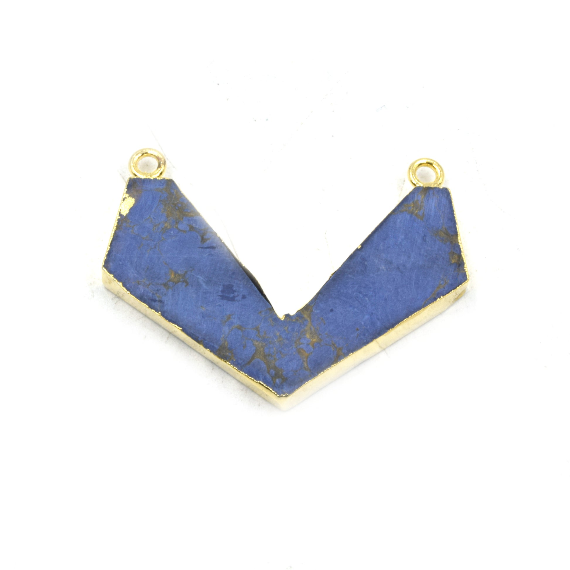 Chevron Shaped Pendant | Electroplated Faux Stone Double Bailed Pendant | Necklace Pendant | Limited Quantities Available