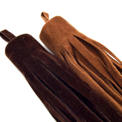Faux Suede Tassel | Soft Tassels | 4.25 inch Wrap Tassel Pendant with Loop | Brown Tassels | Focal Pendant