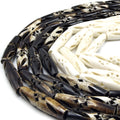 Bone Beads | Sunburst Carved Tube Bone Beads |  Tribal Bone Tube Beads