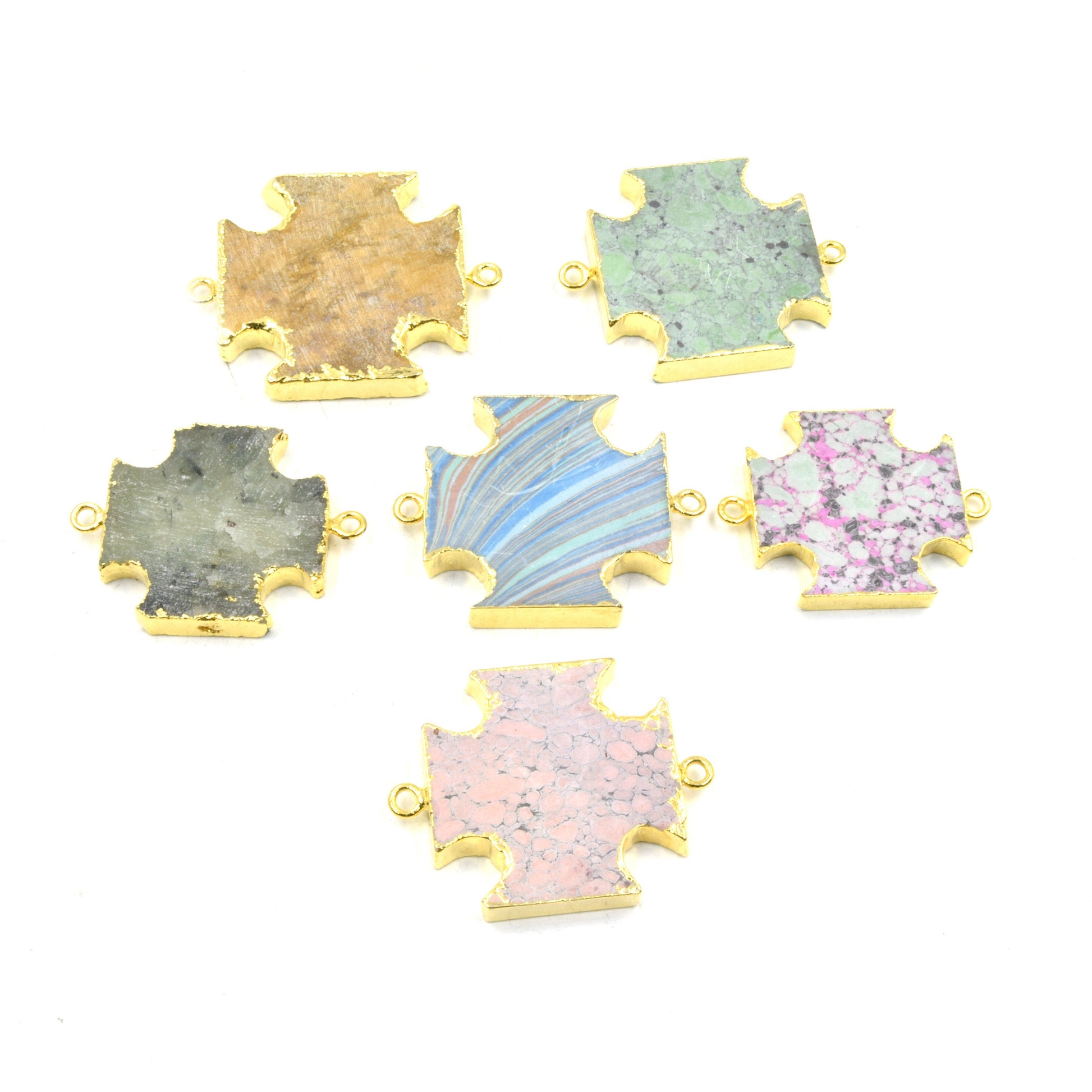 Cross Shaped Connector | Electroplated Faux Stone Connector | Connector for Jewelry Making | Limited Quantities Available