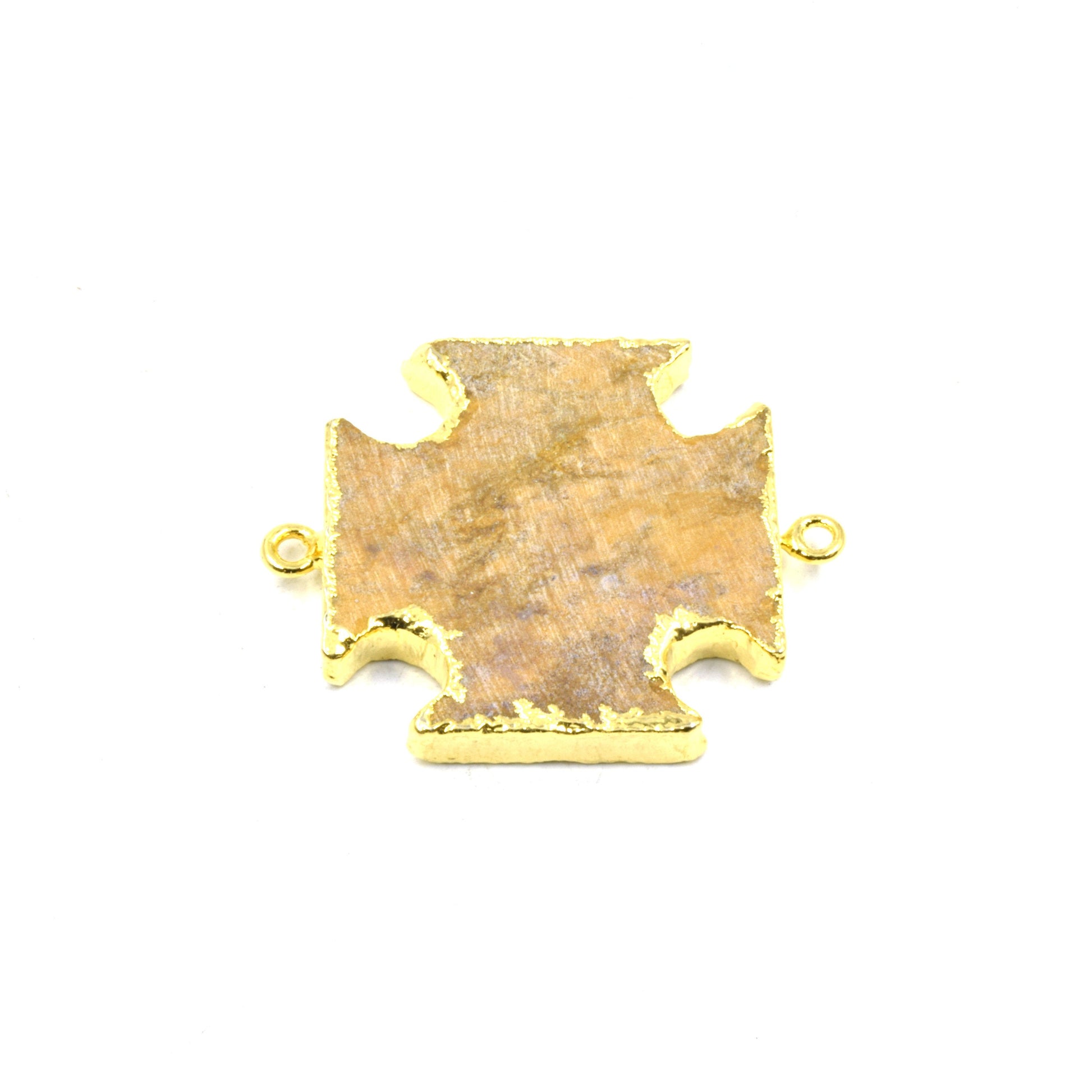 Cross Shaped Connector | Electroplated Faux Stone Connector | Connector for Jewelry Making | Limited Quantities Available