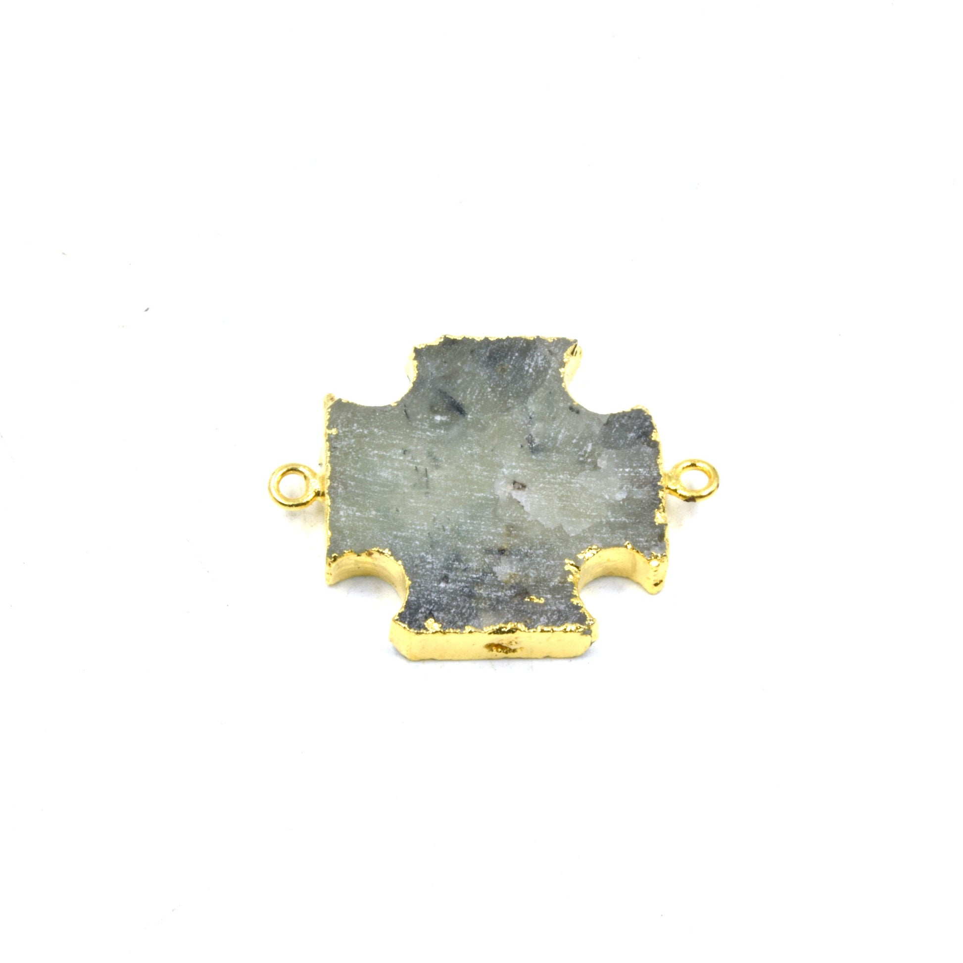 Cross Shaped Connector | Electroplated Faux Stone Connector | Connector for Jewelry Making | Limited Quantities Available