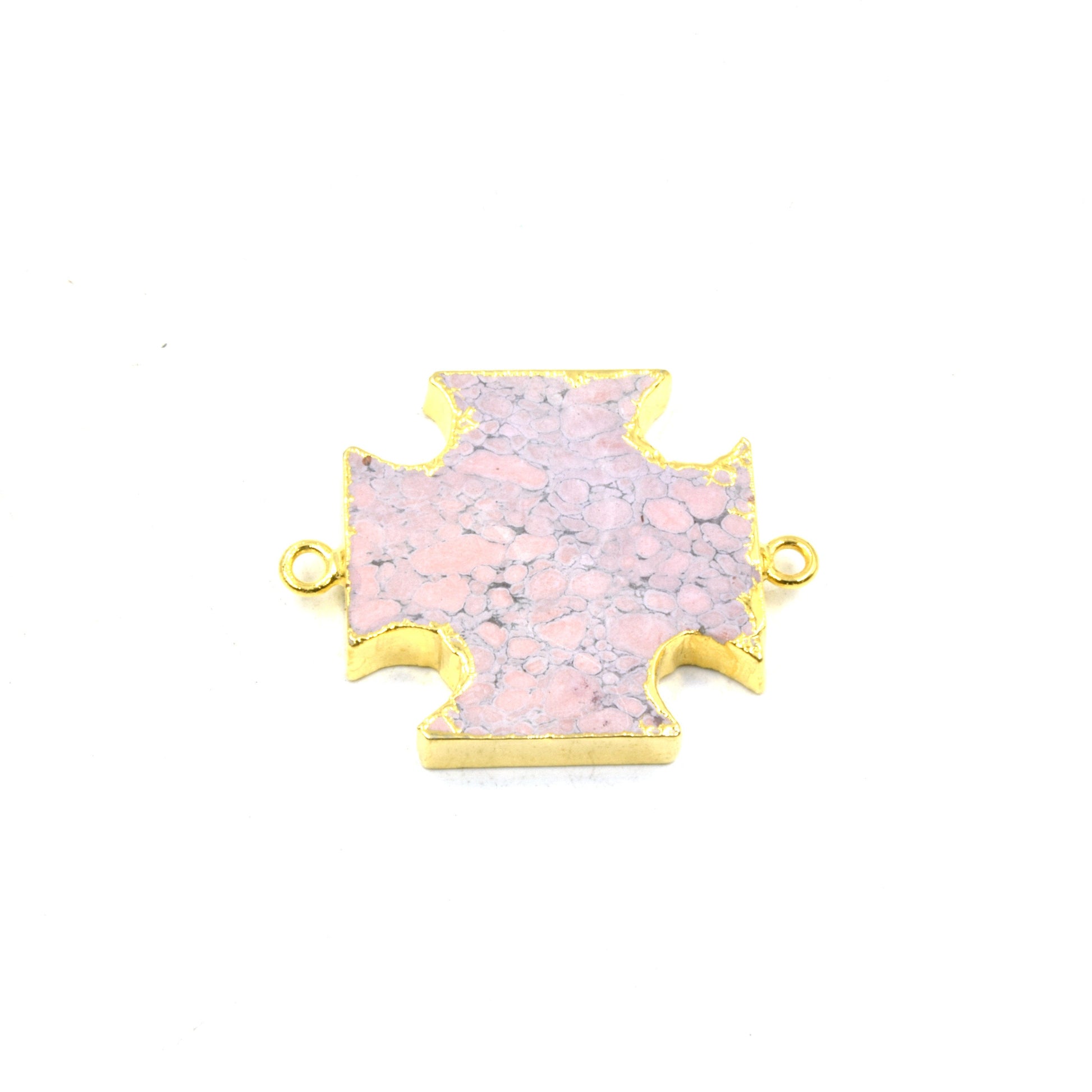 Cross Shaped Connector | Electroplated Faux Stone Connector | Connector for Jewelry Making | Limited Quantities Available