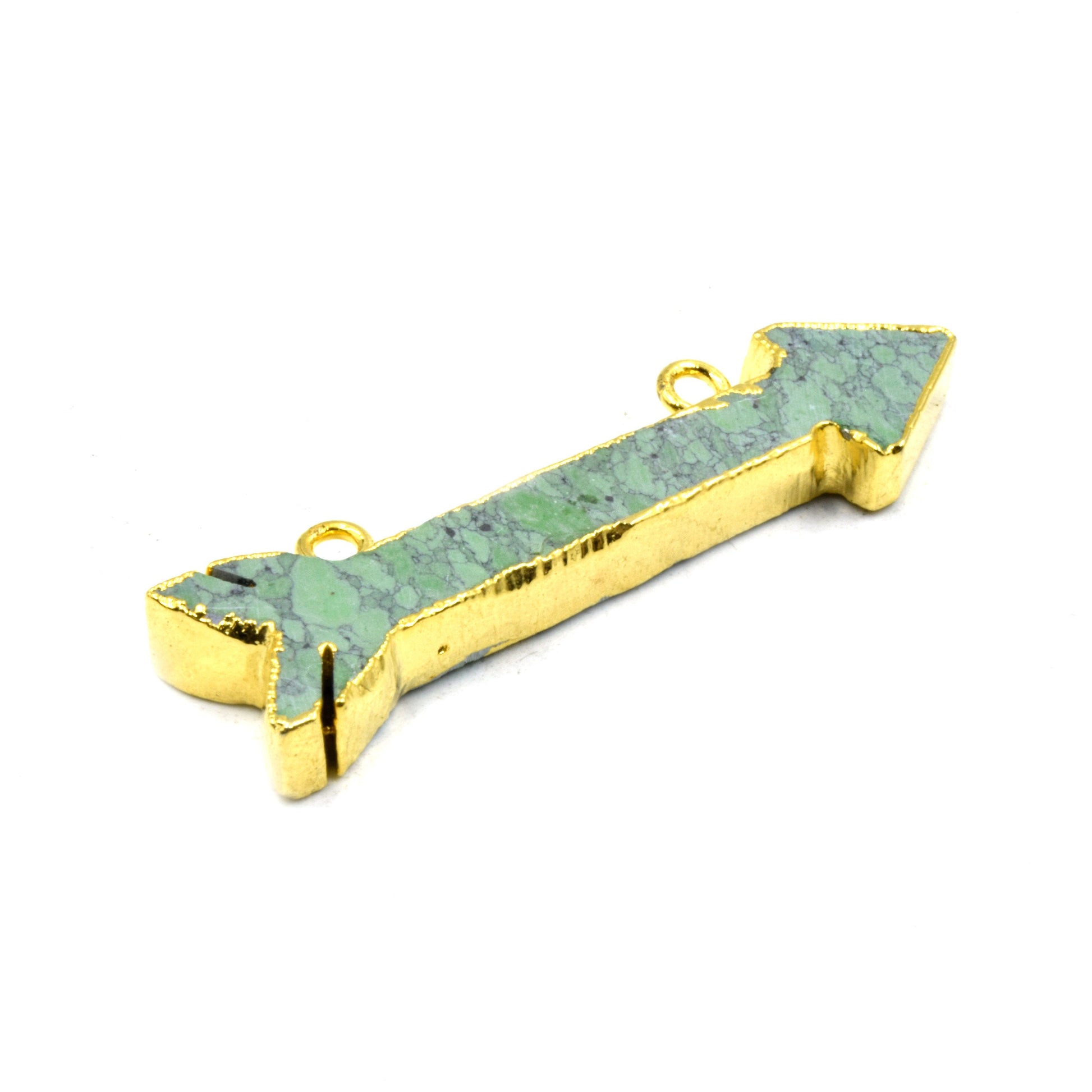 Arrow Pendant with Two Bails | Electroplated Faux Stone Double Bailed Pendant | Limited Quantities Available