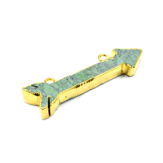Arrow Pendant with Two Bails | Electroplated Faux Stone Double Bailed Pendant | Limited Quantities Available