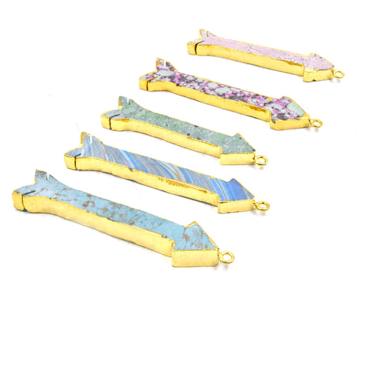 Arrow Pendants | Gold Electroplated Faux Stone Pendants | Limited Quantities Available