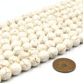 Faceted White Magnesite Beads | Faceted Round Magnesite Beads - 4mm 6mm 8mm 10mm 12mm 16mm