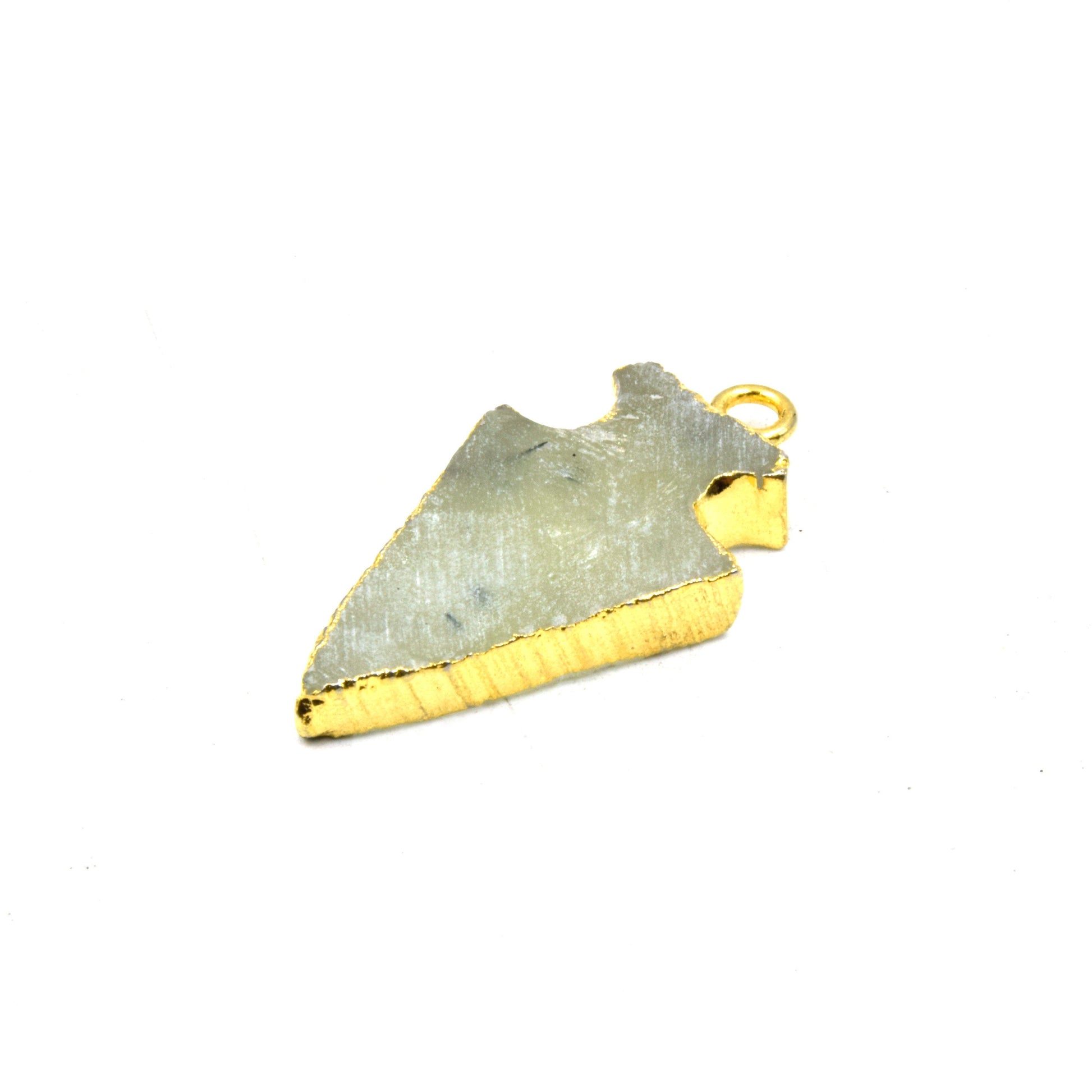 Gemstone Pendant | Gold Electroformed Arrow Pendants| Labradorite, Agate, Prehnite | Beading Supplies | Limited Quantities Available