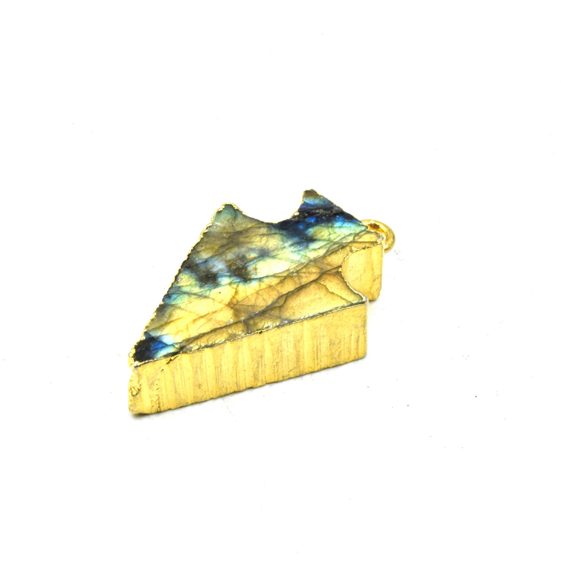 Gemstone Pendant | Gold Electroformed Arrow Pendants| Labradorite, Agate, Prehnite | Beading Supplies | Limited Quantities Available