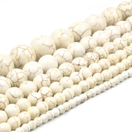 White Magnesite Beads | Smooth Round Magnesite Beads - 4mm 6mm 8mm 10mm 12mm 16mm