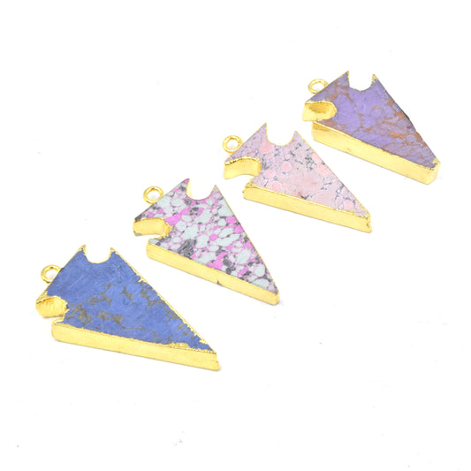 Arrowhead Pendant | Electroplated Faux Stone Arrow Pendant | Limited Quantities Available