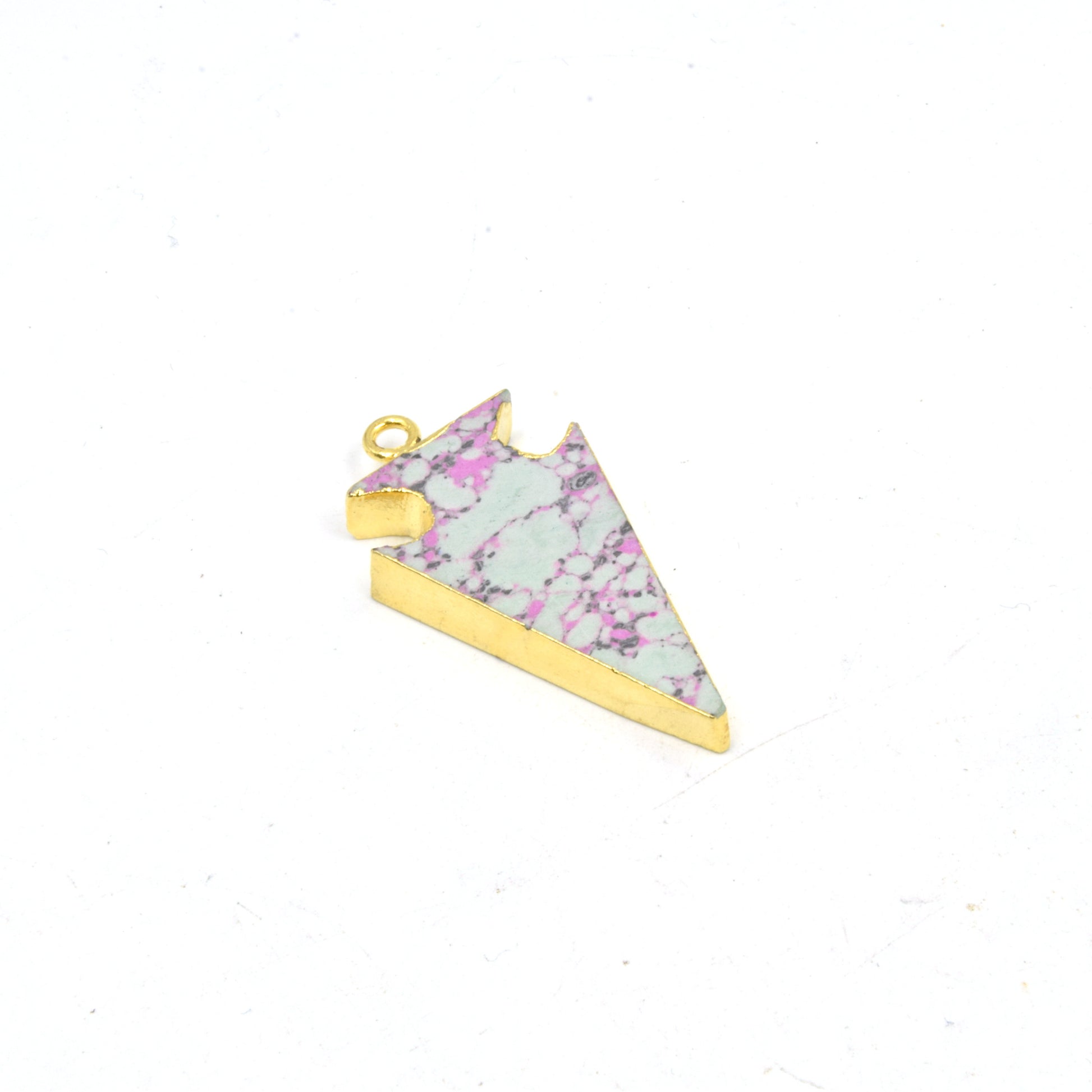 Arrowhead Pendant | Electroplated Faux Stone Arrow Pendant | Limited Quantities Available
