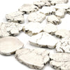 White Magnesite Slab Beads | White Magnesite Turquoise Freeform Slab Slice Beads | 35mm 40mm 45mm Available | 15" Strand