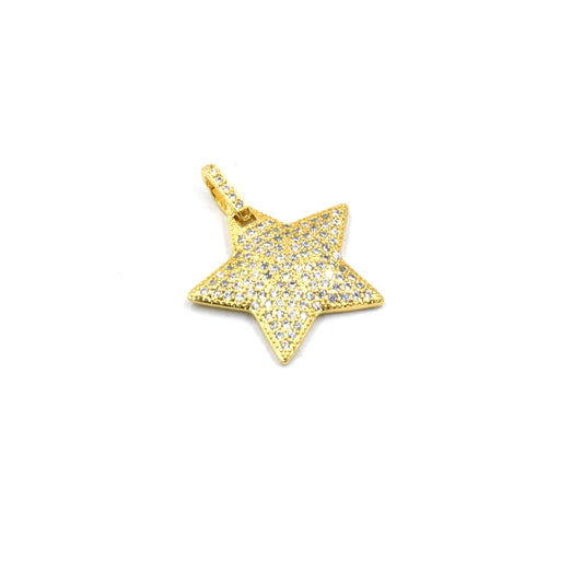 CZ Star Pendant | Celestial Charm | Star Charm | CZ Charm | Gold Star Silver Star Bronze Star Gunmetal Star | Cubic Zirconia Pendant