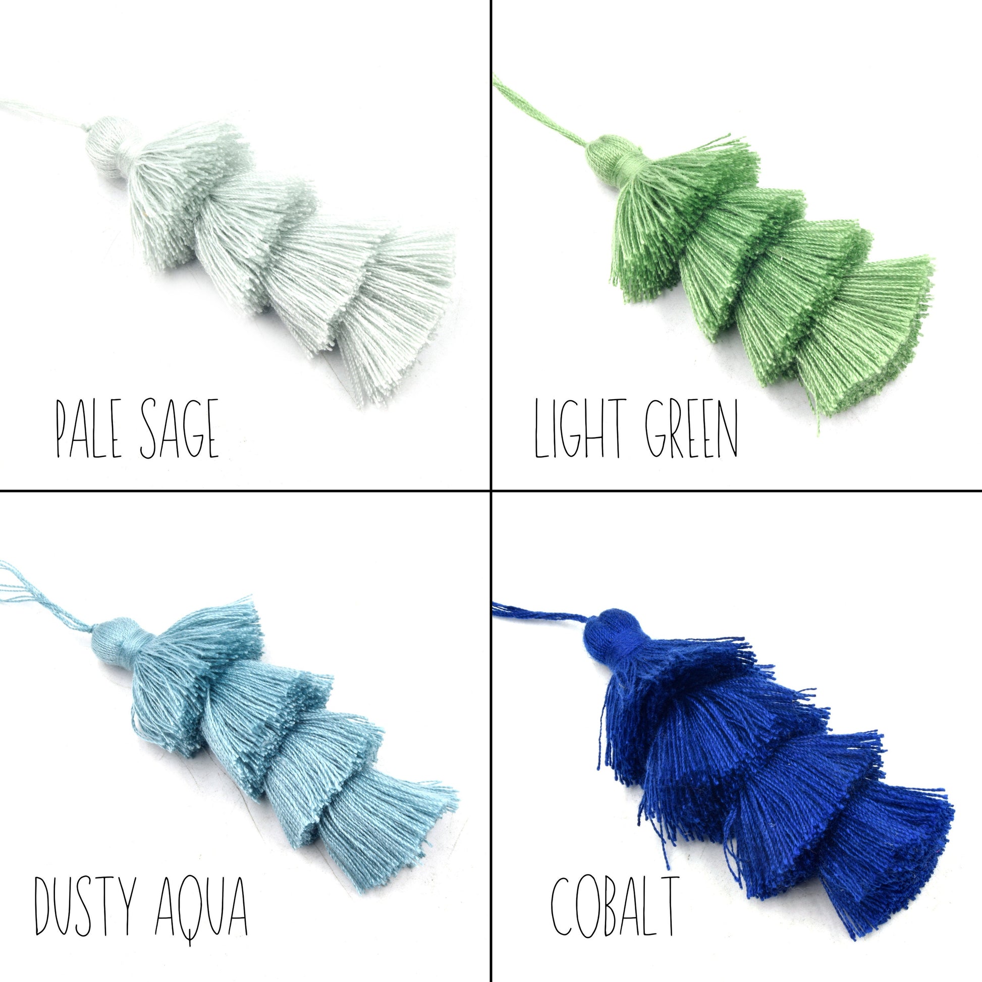Tiered Tassel Pendants | 3 inch Wrap Cap Tassels with Loop | Layered Tassels