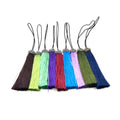 SALE! - Knot Cap Threaded Tassel - 2.5&quot; -  10mm x 65mm - Green, Red, Blue, Brown, Purple, Lavender - Gunmetal/Silver Cap