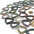 Indian Agate Beads | Heart Marquise Swirl Oval Triangle Diamond Circle Shaped Indian Agate Beads | Fancy Jasper Beads