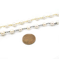 Pearl Rosary Chain | 6mm Round Freshwater Pearl Chain | Gold Chain & Gunmetal Chain | Chain for Jewelry Making