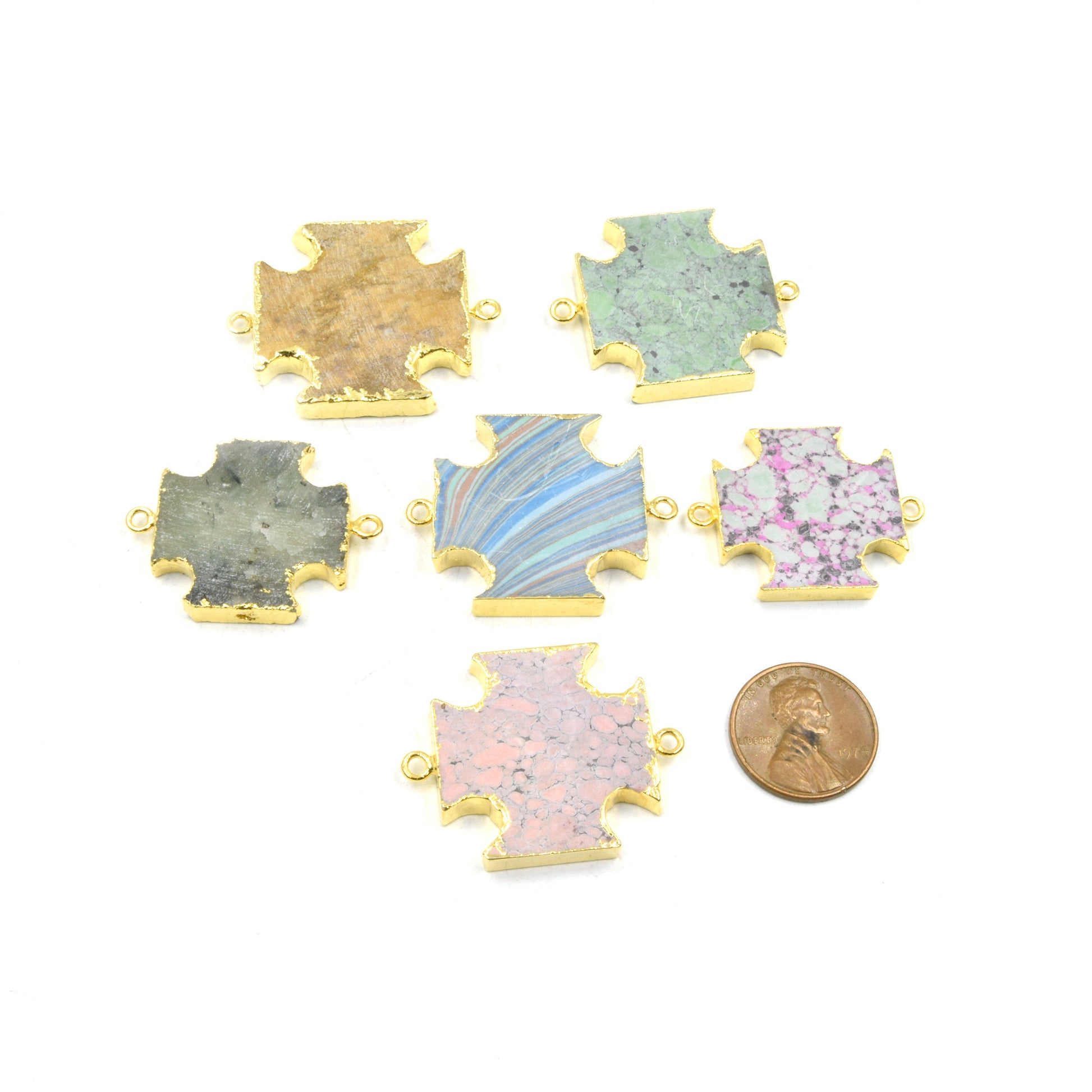 Cross Shaped Connector | Electroplated Faux Stone Connector | Connector for Jewelry Making | Limited Quantities Available