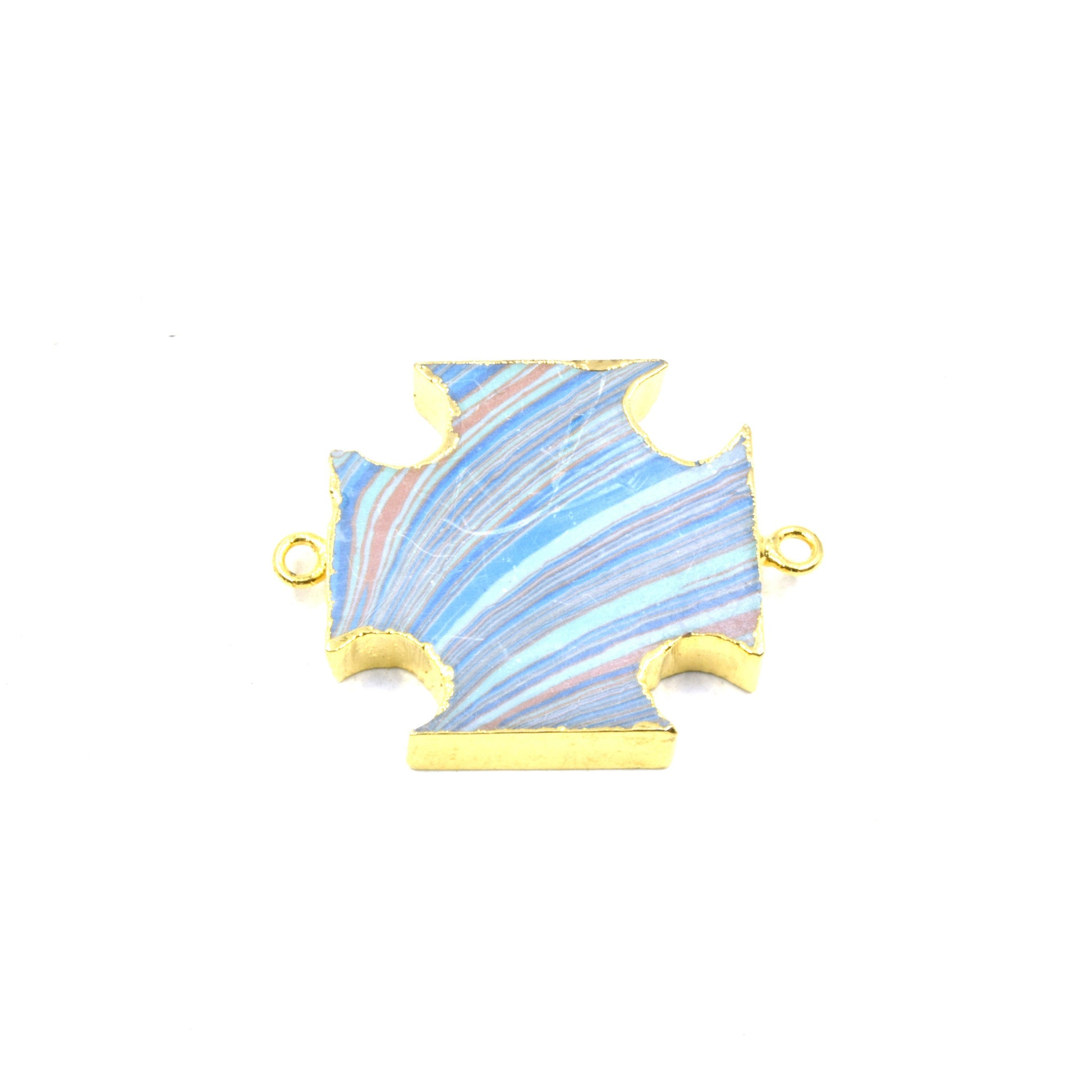 Cross Shaped Connector | Electroplated Faux Stone Connector | Connector for Jewelry Making | Limited Quantities Available