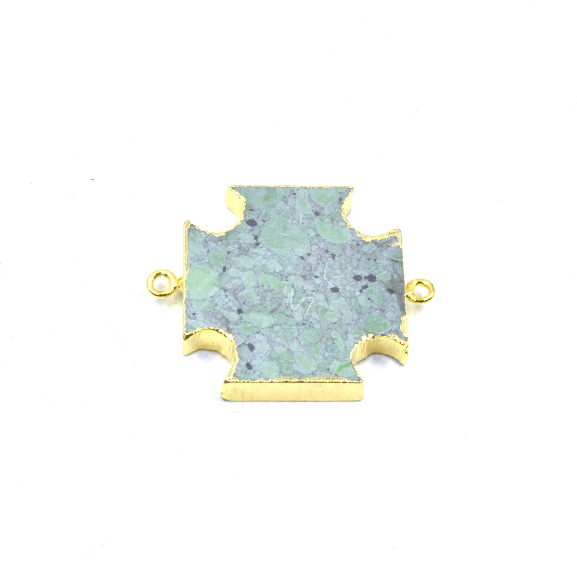 Cross Shaped Connector | Electroplated Faux Stone Connector | Connector for Jewelry Making | Limited Quantities Available