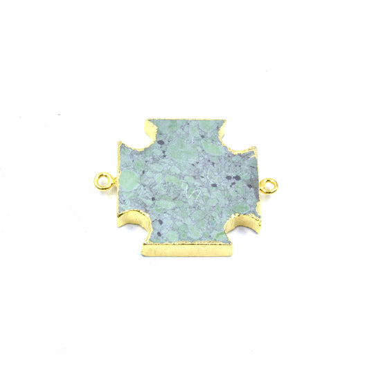 Cross Shaped Connector | Electroplated Faux Stone Connector | Connector for Jewelry Making | Limited Quantities Available