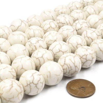 White Magnesite Beads | Smooth Round Magnesite Beads - 4mm 6mm 8mm 10mm 12mm 16mm