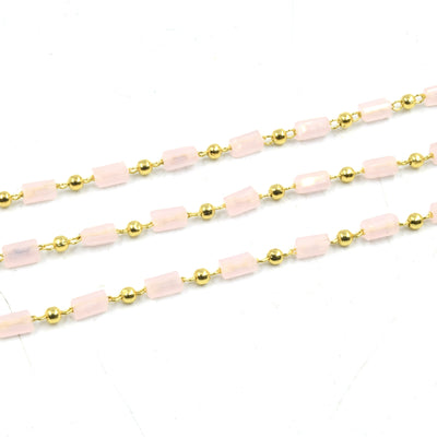 Crystal Chain | Gold Beaded Link Chain | Chain By the Foot 