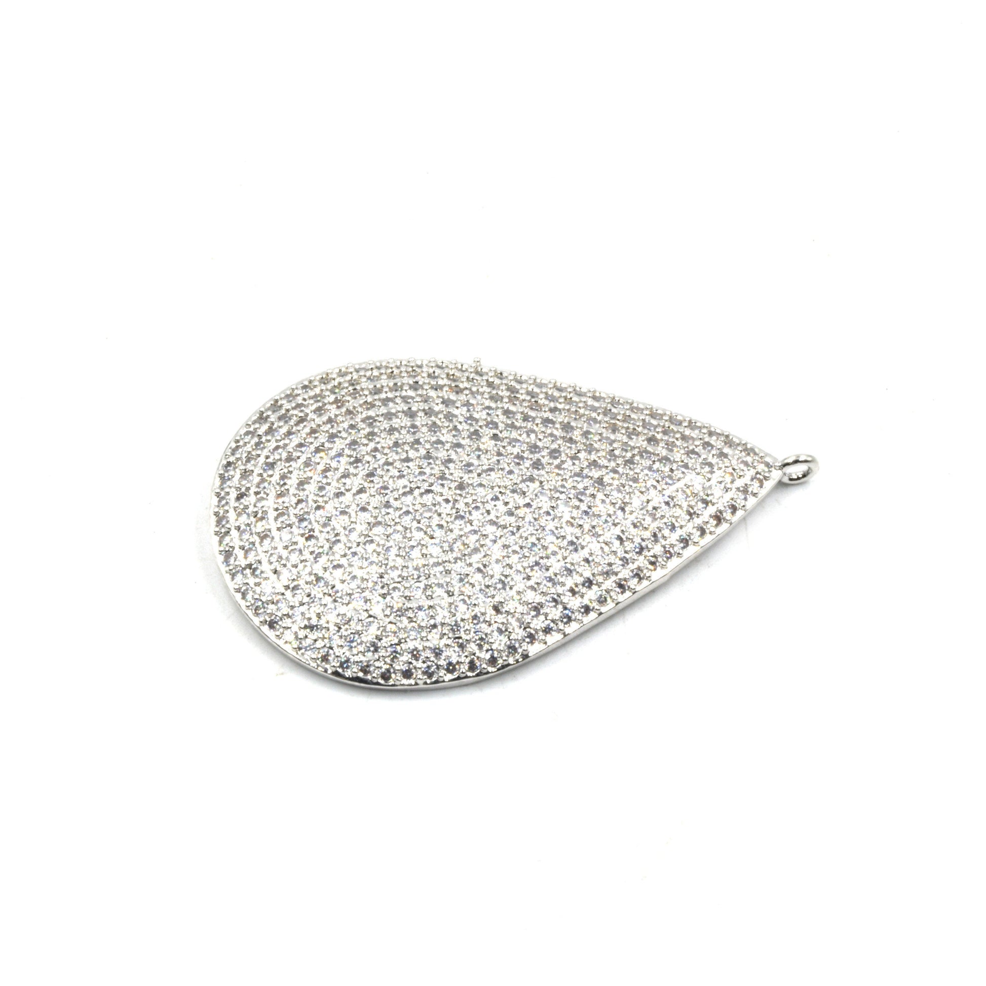 CZ Teardrop Pendant | Silver Drop Focal Pendant | Cubic Zirconia Pendant