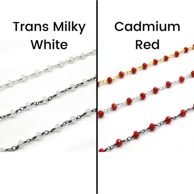 Crystal Rosary Chain | 2mm x 3mm Faceted Crystal Beads | Sold by the Foot