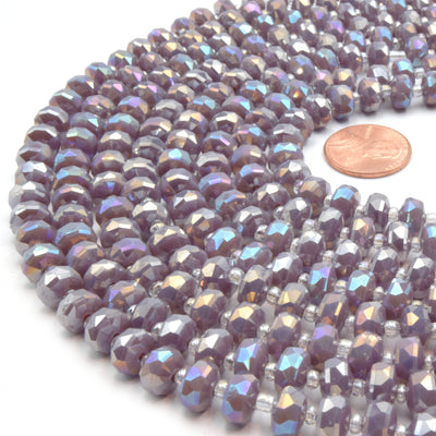 Chinese Crystal Beads | 8mm Faceted Heishi Rondelle Crystal Beads | Loose Beads for Jewelry Making | Glass Beads