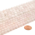 Large Hole Rose Quartz Beads | Light Rose Quartz Faceted Round Beads with 2mm Holes | Loose Beads | 7.5&quot; Strand | 8mm 10mm Available