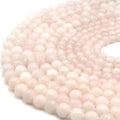 Large Hole Rose Quartz Beads | Light Rose Quartz Faceted Round Beads with 2mm Holes | Loose Beads | 7.5&quot; Strand | 8mm 10mm Available